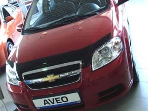 Дефлектор капота (мухобойка) Chevrolet Aveo SD 2003-2011 (Шевролет Авео) SIM